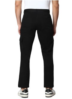 Hubberholme Regular Black Easy Wash Cargo Trousers for Men  - Image 5