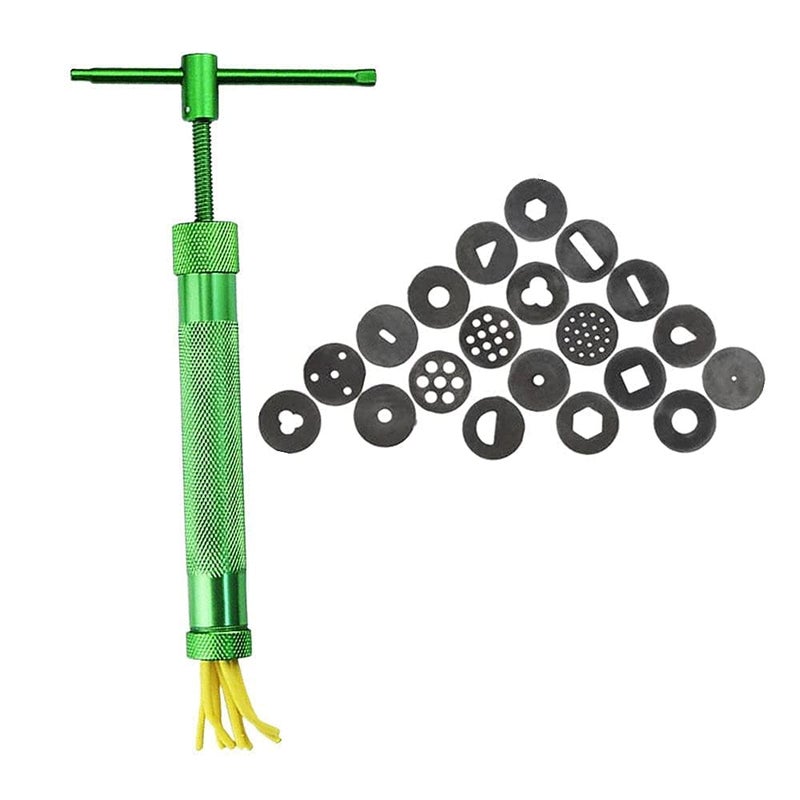 BAKING SET 22Pcs Stainless Steel Metal Clay Extruder with 20 Tips Fondant Sugara Paste Extruder Ceramics Pottery Polymer Modeling Decorating Cake Decor Tools Set - Image 1