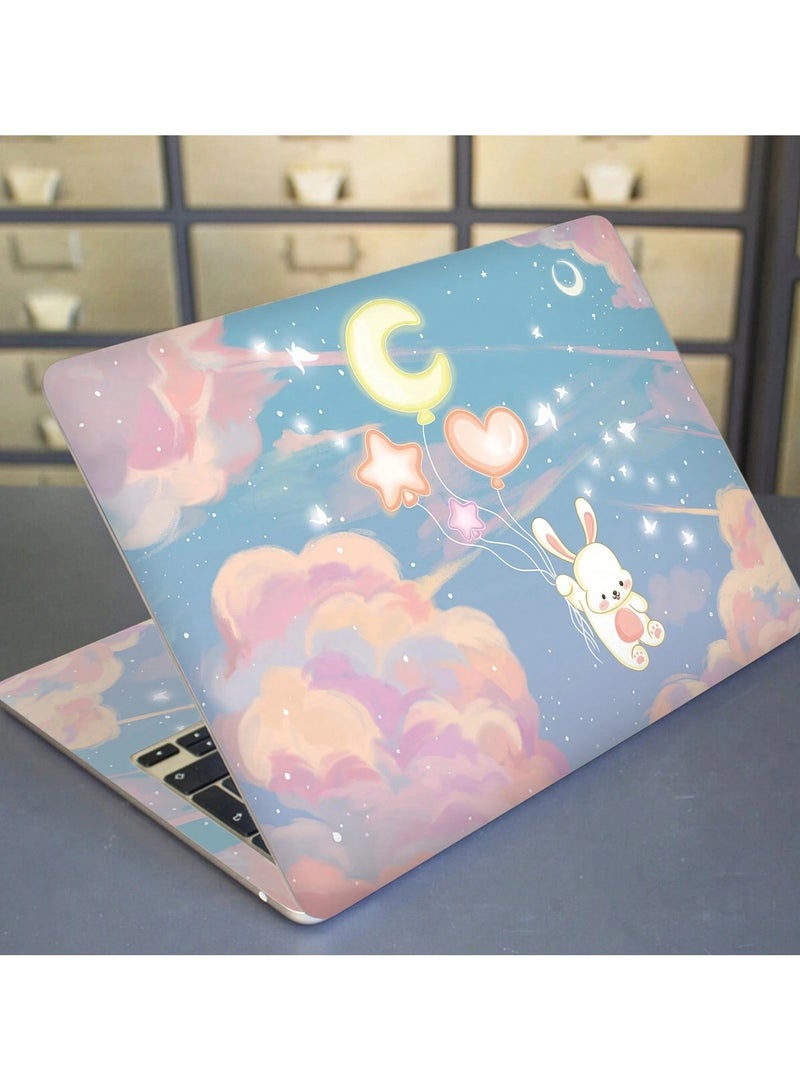 15-inch laptop stickers Set of 2 in pink with a cute bear design to protect your device from scratches  - Image 1