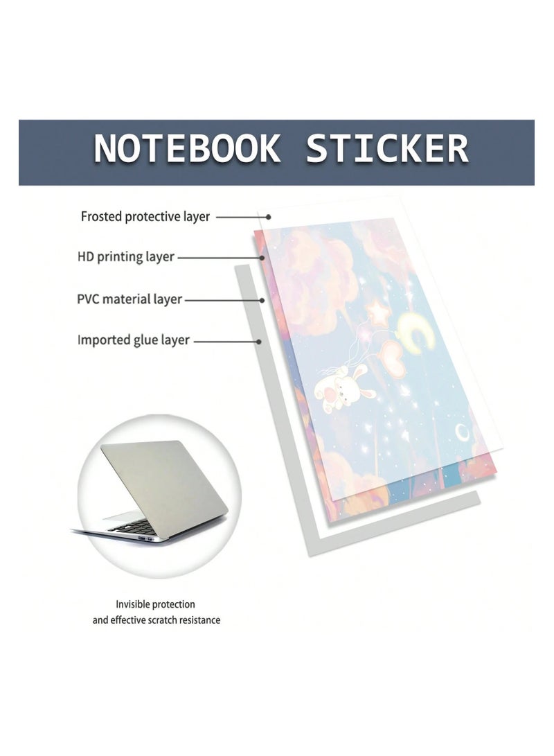 15-inch laptop stickers Set of 2 in pink with a cute bear design to protect your device from scratches  - Image 4