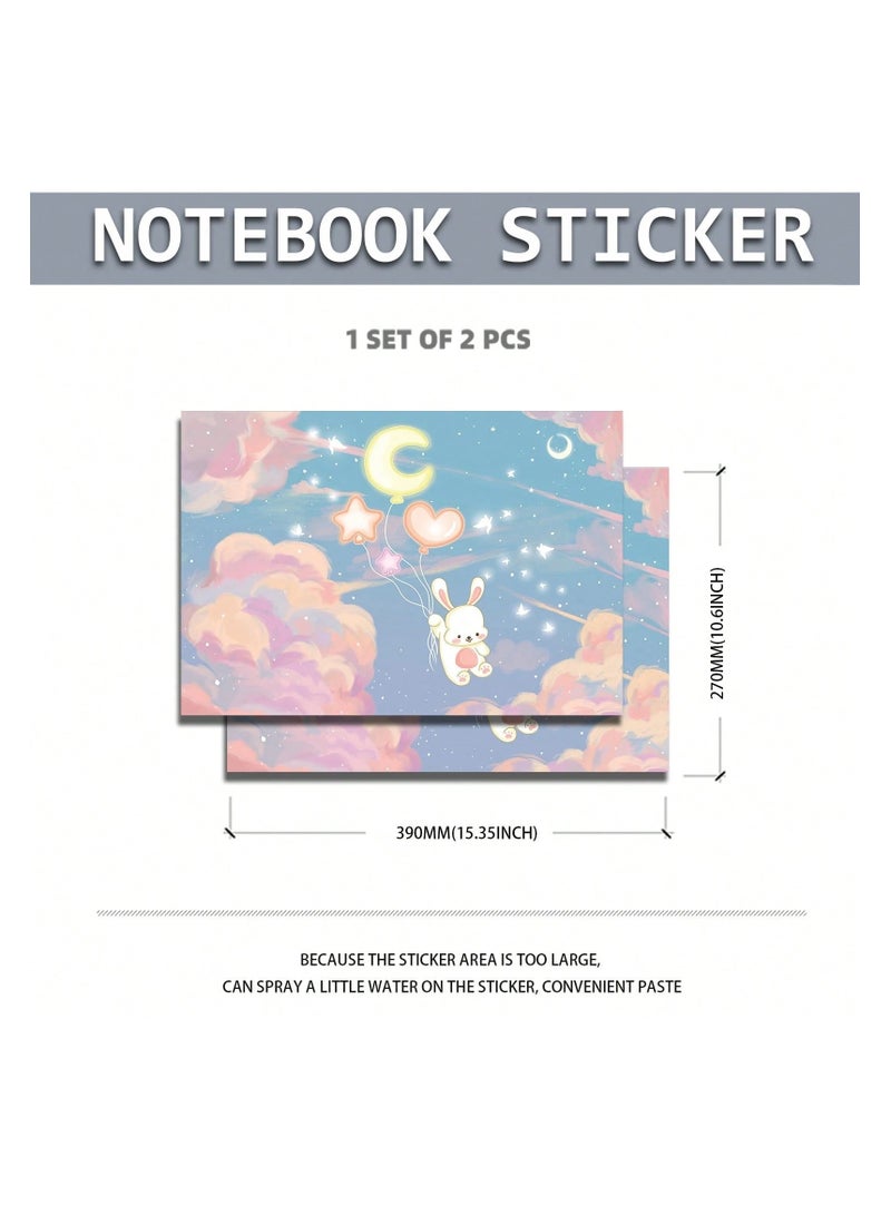 15-inch laptop stickers Set of 2 in pink with a cute bear design to protect your device from scratches  - Image 3