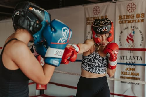 RIVAL خوذة ريفال للملاكمة RHG10 إنتيلي-شوك، حشوة D3O أمامية وجانبية، تعديل خلفي بحزام لاصق مع رباط في الأعلى، ووسادة رأس خلفية تشريحية في كل مرة - Image 2