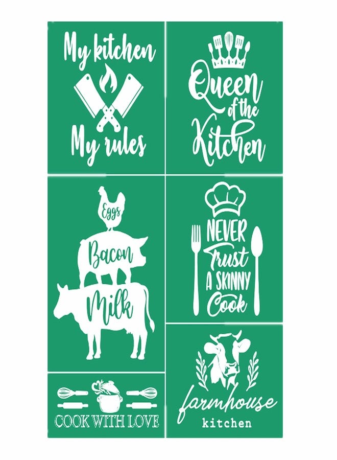 JAJADO Silk Screen Stencils Farmhouse Kitchen Stencil Screen Print Transfers Mesh Adhesive Stencils Reusable Sign Stencils for Home Dining Room Wall Decoration DIY Painting Hand Towel/Fabric/Wood - Image 1