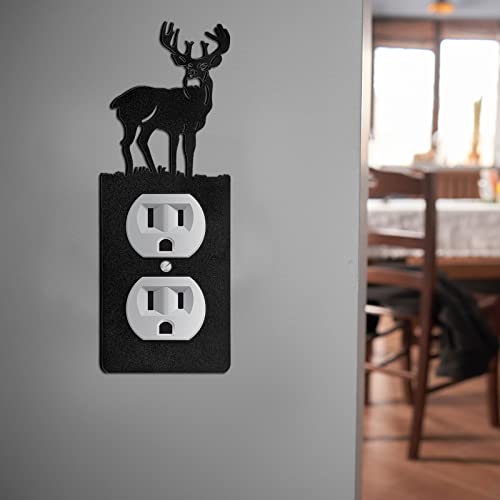Lothee 6 Pcs Metal Bear Light Switch Cover Plate Moose Tree Mountain Elk Forest Outlet Plate Toggle Outlet Wall Cover for Home(Single Gang Socket) - Image 3