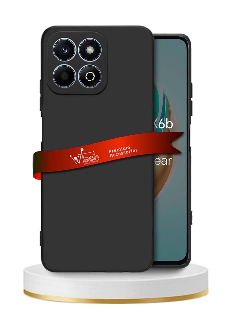 Wtech Honor X6b 4G 2024 Premium Liquid Silicone Case Cover - Black - Image 1