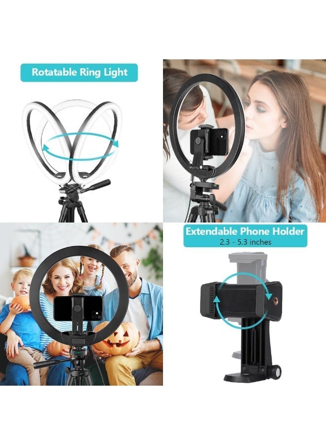 “Ring Light with Tripod Stand and Phone Holder – 10 Inch LED Circle Light for Makeup, Live Streaming, YouTube, TikTok – Universal Mobile Compatible” - Image 4
