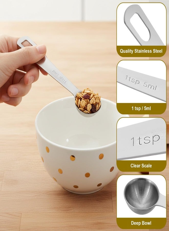 ValueBargain 1 Teaspoon Measuring Spoon, 2Pcs Teaspoon Measuring Spoon, Short Handle Stainless Steel Kitchen Tools for Precise Cooking Baking Spices, Easy Pouring Rust Resistant (5ml, Silver) - Image 3