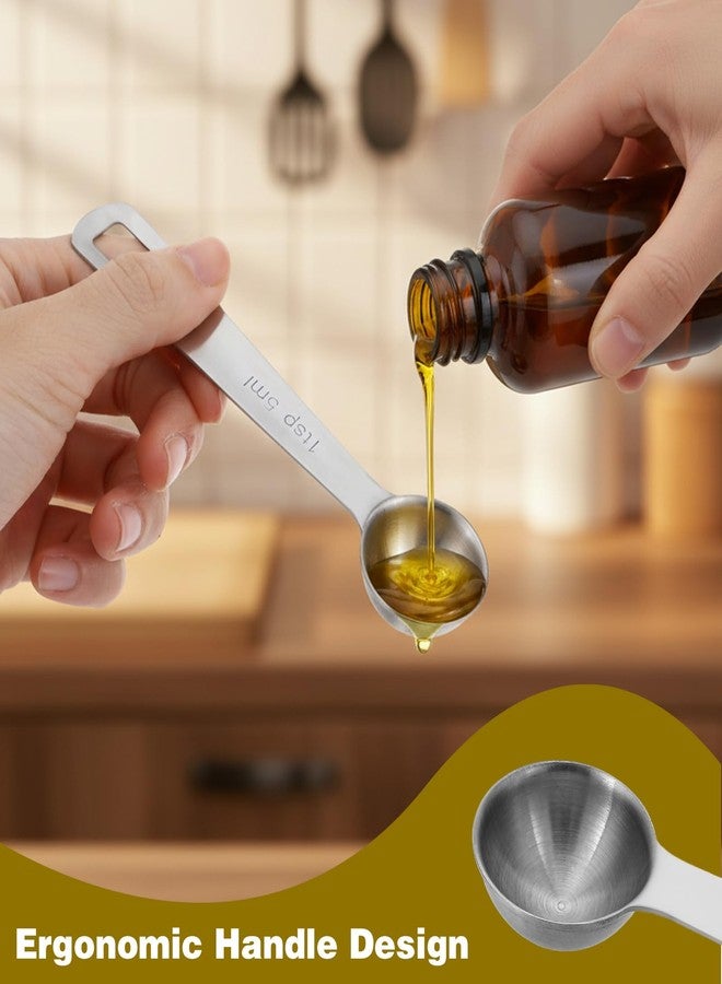 ValueBargain 1 Teaspoon Measuring Spoon, 2Pcs Teaspoon Measuring Spoon, Short Handle Stainless Steel Kitchen Tools for Precise Cooking Baking Spices, Easy Pouring Rust Resistant (5ml, Silver) - Image 5