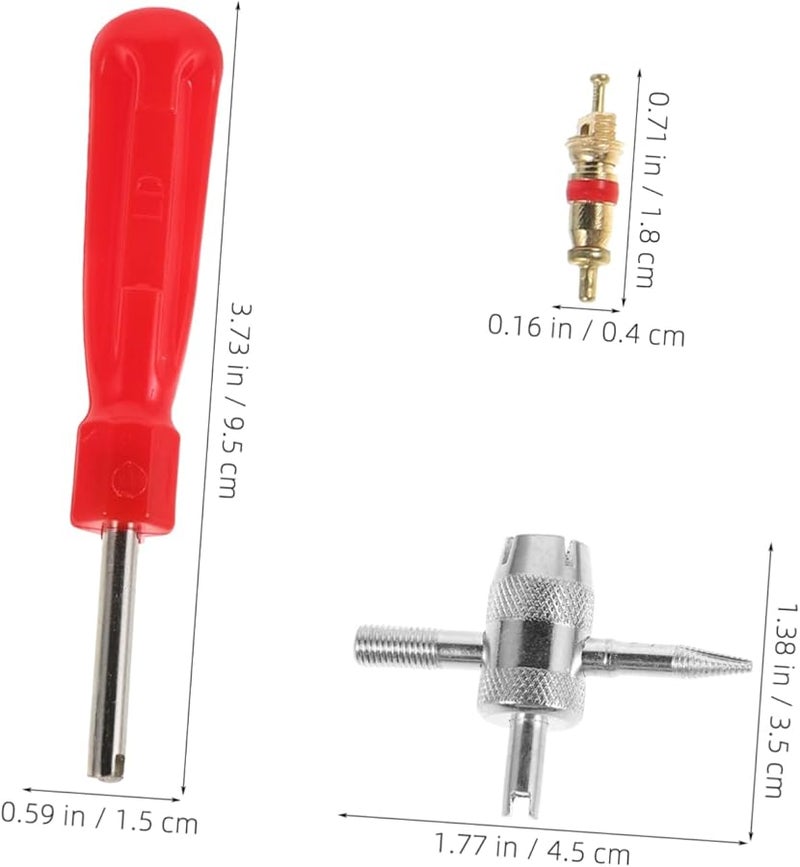 32 قطعة مجموعة استبدال صمامات الإطارات مع أداة للسيارات والدراجات النارية، محمولة - Image 3