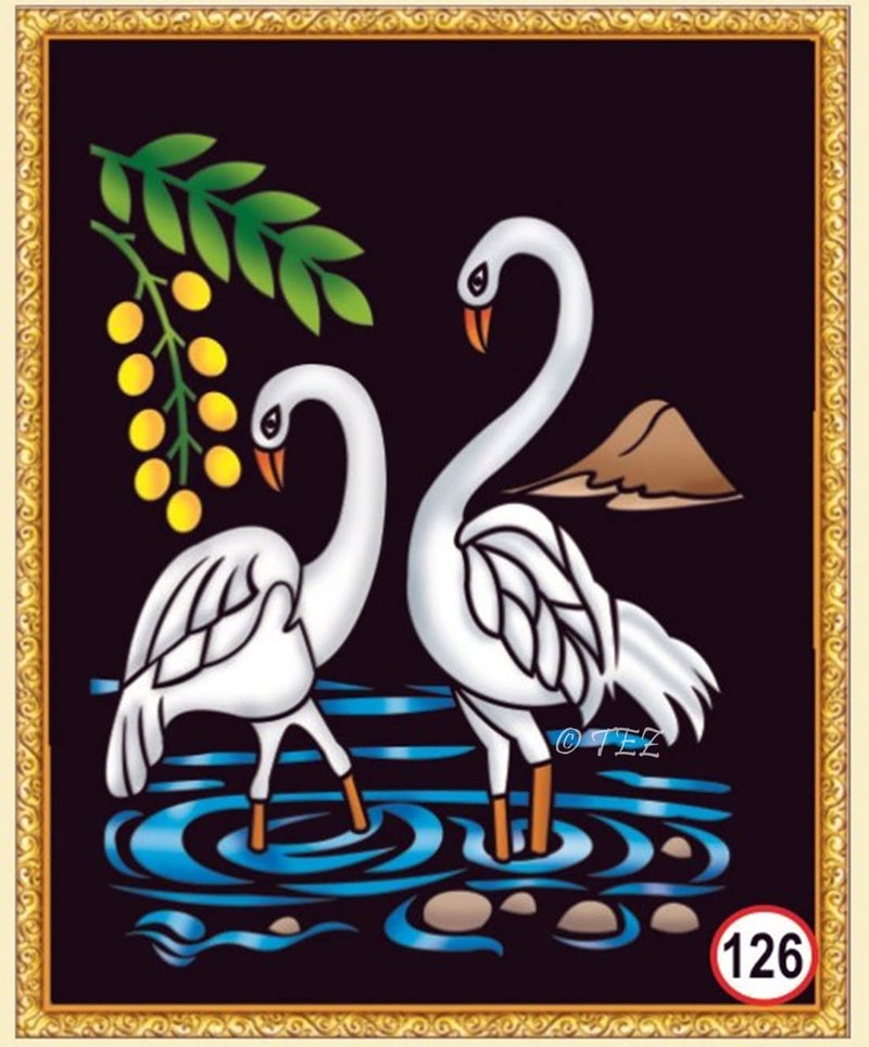 Tez DIY - Emboss Painting Kit, Crane (Birds), Medium(13x19 inch), Design No. 126 - Image 1