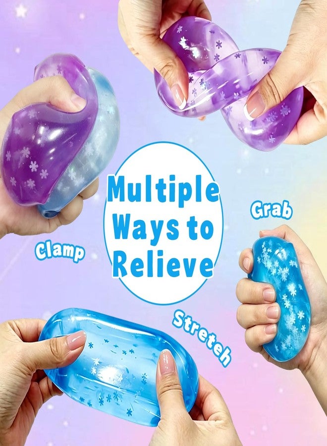 donciety Ice Cube Squishy, Fidget Toy Stress Cube with Snowflakes, Slow Rise Sensory Toys, Squishy Cube for Kids Adults Party Favors Birthday Gift (Purple) - Image 4