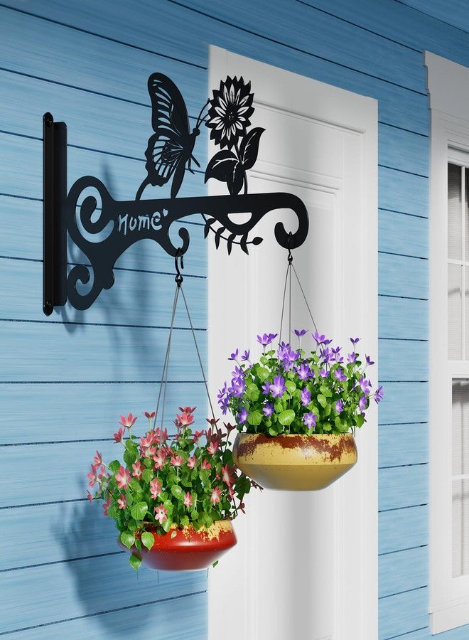 BBTFAA Metal Plant Hooks (2-Pack) - Decorative Wall Hangers with Butterfly Design for Indoor & Outdoor Use - Hanging Brackets for Plants, Flower Baskets, Bird Feeders, Lanterns - Patio, Garden, Home Decor - Image 2