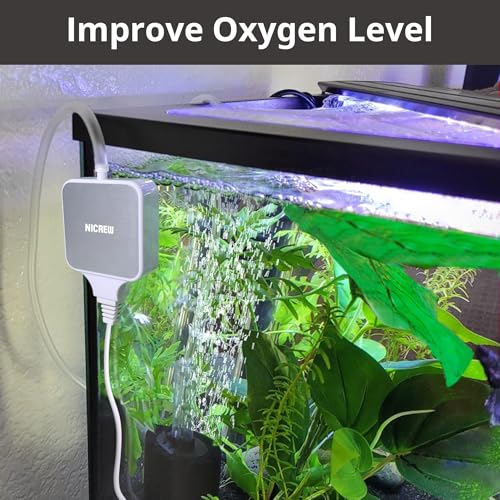 NICREW Nano Silent Aquarium Air Pump White, Aquarium Aerator with Accessories for Up to 10 Gallon Fish Tank, Super Quiet, 0.3 L/min, 1.5 Watts - Image 3
