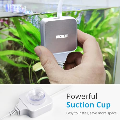 NICREW Nano Silent Aquarium Air Pump White, Aquarium Aerator with Accessories for Up to 10 Gallon Fish Tank, Super Quiet, 0.3 L/min, 1.5 Watts - Image 4