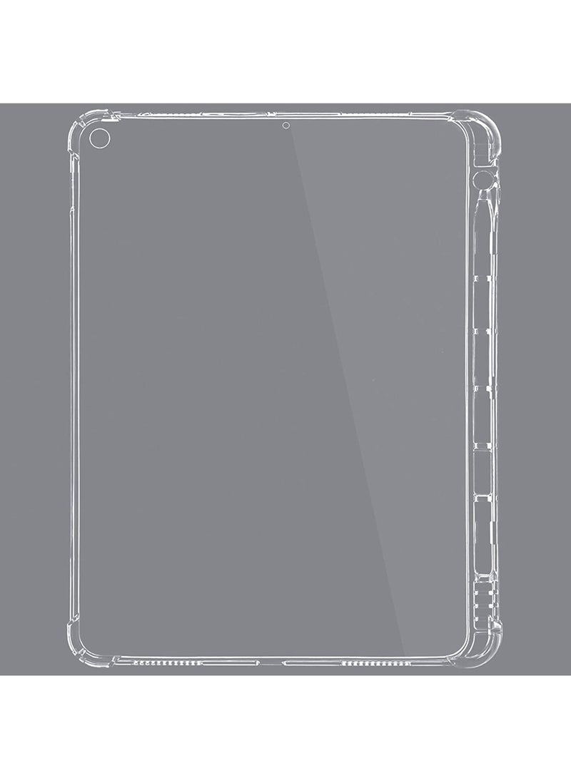 Rock Pow Case for iPad 10.2 7th/8th/9th Generation 2021/2020/2019 with Pencil Holder, Shockproof Thin Slim Transparent Flexible TPU Gel Silicon Back Cover Protective Shell Fit iPad 10.2 Inch Clear - Image 5