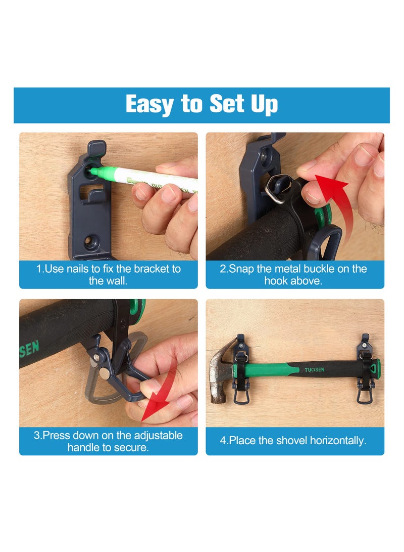 SYOSI Mount for Roof Rack, Metal Rubber Clamps, Wall Mounting Brackets, Shovel Holder Clamp Wall Mount Kit Car Accessories for Roof Rack, Boats, Military Equipment, Axe, Patent Protection - Image 5