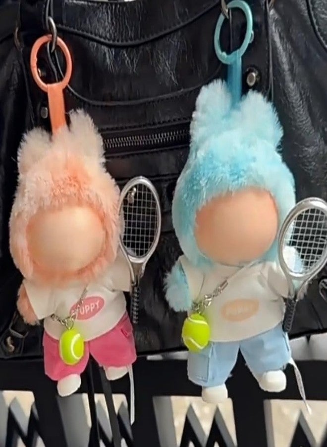 Pmuul 17cm/15cm Doll Clothes Suitable for Labubu Outfit: Fashion Clothes(Doll Not Included) (Pink Tennis Set (top+Pants+Tennis Ball+Racket+Sneakers)) - Image 3