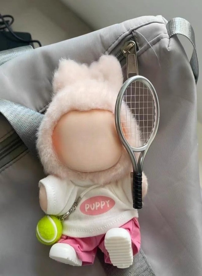 Pmuul 17cm/15cm Doll Clothes Suitable for Labubu Outfit: Fashion Clothes(Doll Not Included) (Pink Tennis Set (top+Pants+Tennis Ball+Racket+Sneakers)) - Image 4