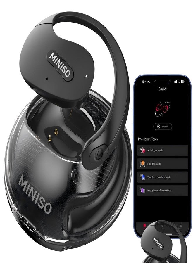 ميني سو سماعات أذن MINISO X15 PRO للترجمة الفورية، سماعات أذن لاسلكية بتقنية بلوتوث 5.4 تدعم الترجمة إلى 165 لغة، وتدعم تشغيل الموسيقى والمكالمات الهاتفية. - Image 1