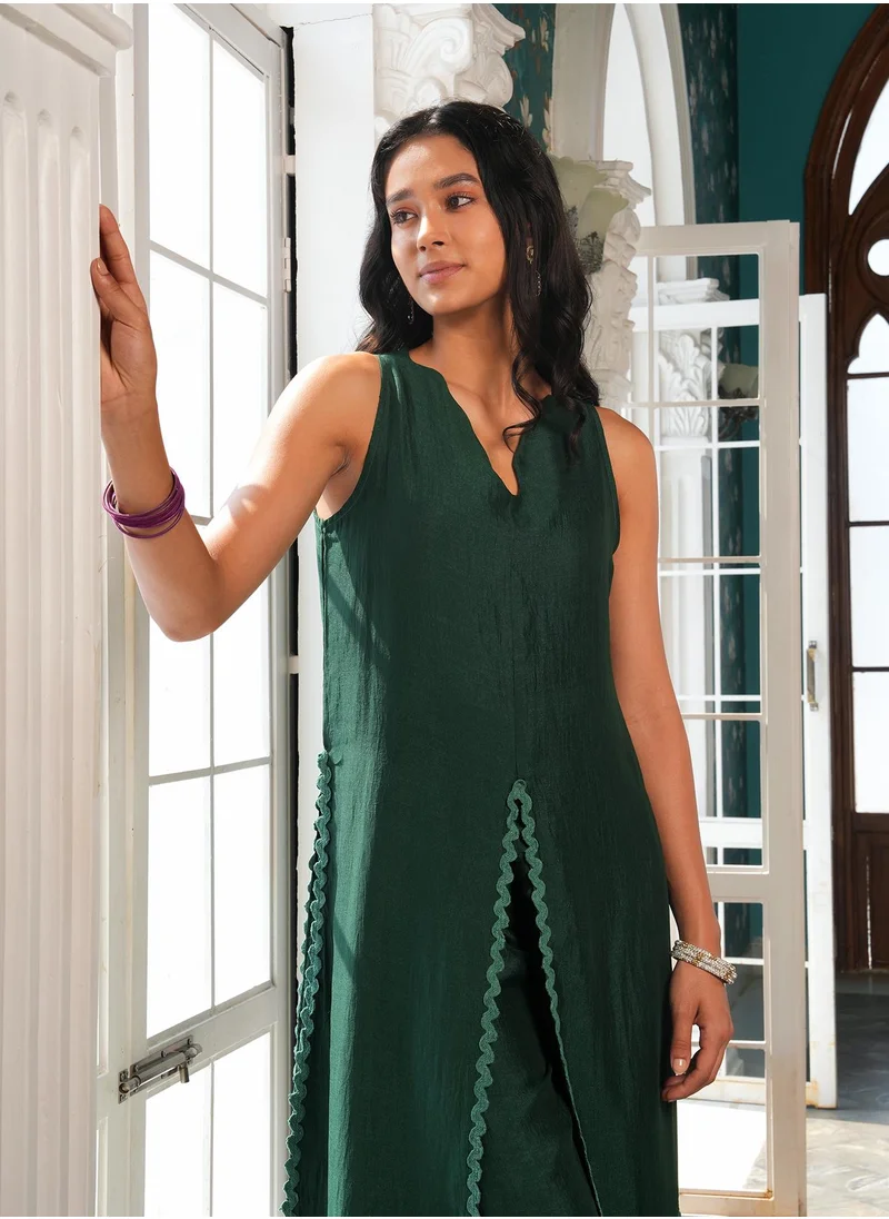  قصة Women's Emerald Green Noir Ensemble Kurta Set