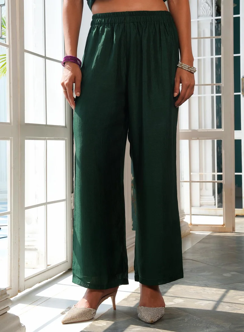  قصة Women's Emerald Green Noir Ensemble Kurta Set