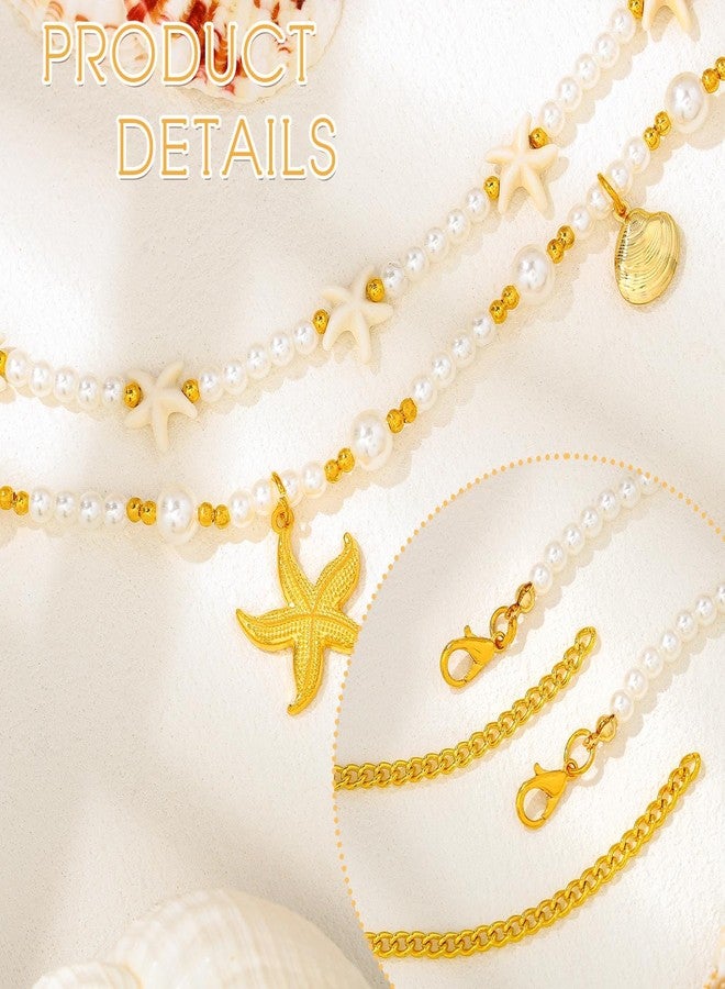 ELABEST Seashell Belly Chain Gold Starfish Pearl Waist Chain Summer Beach Bikini Jewelry for Women (Gold Starfish) - Image 5