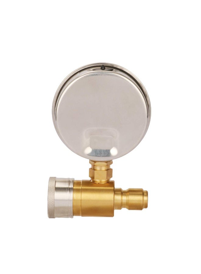 MEASUREMAN 2-1/2" Pressure Washer Pressure Gauge Kit 3/8 Inch Quick Connect 0-5000 Psi Glycerin Filled  - Image 5
