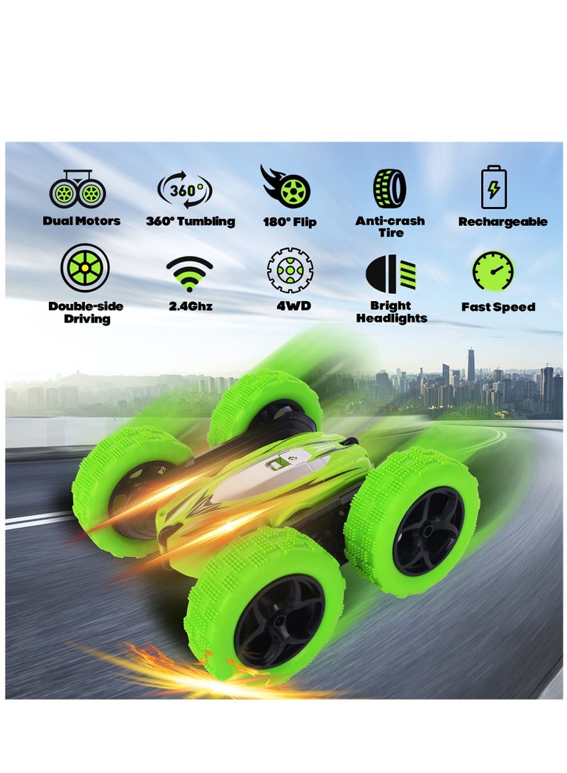 YelaJoy RC Car 4WD RC Car Double Side 360 Degree Roll and Rotate 2.4GHZ RC Stunt Car with LED RC Toy Car - Image 3