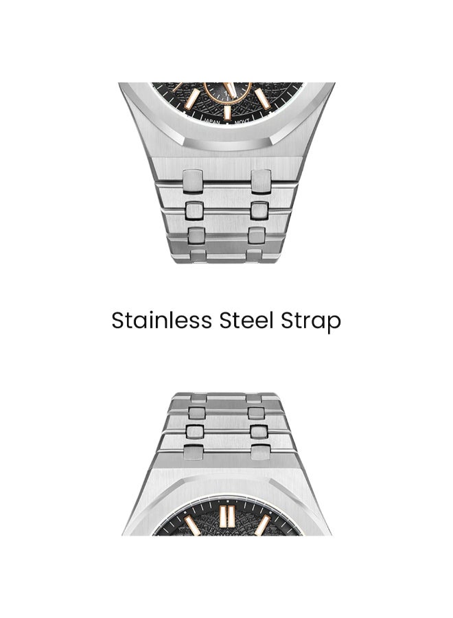 TORNADO Men's Stainless Steel Multi Function Watch T23104-SBSBK - 41x51 mm - Image 5