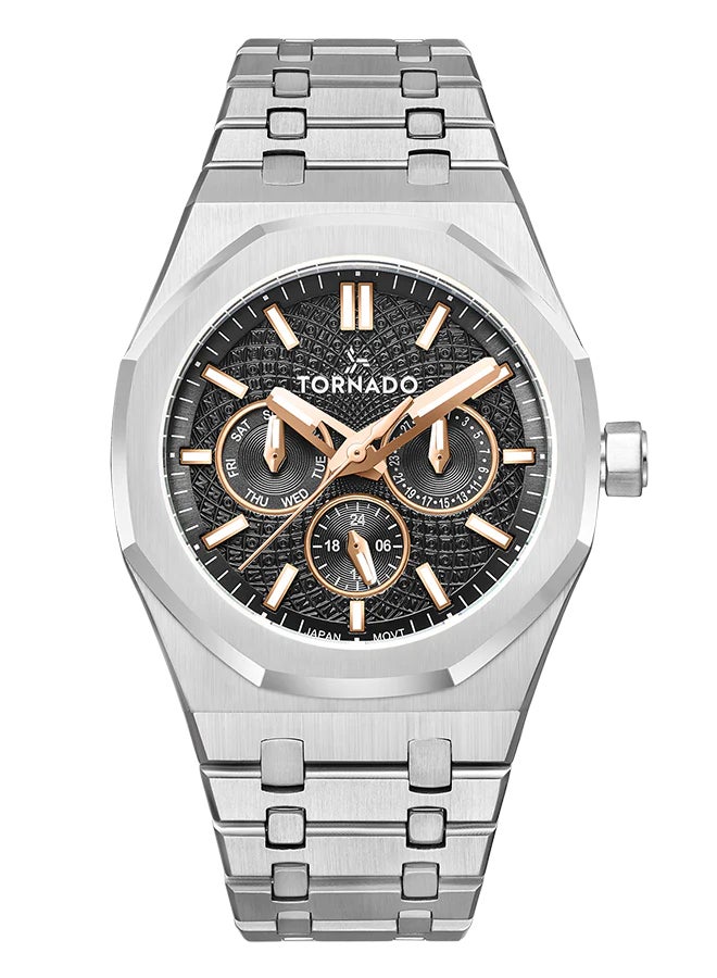 TORNADO Men's Stainless Steel Multi Function Watch T23104-SBSBK - 41x51 mm - Image 1