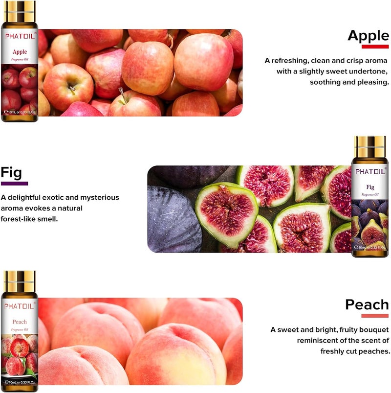 PHATOIL 9PCS Fruit Fragrance Oil Set for Soap Making and Diffusers - 10ml Each - Image 5