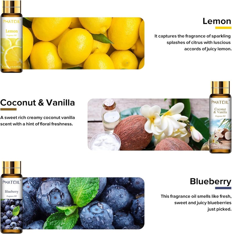 PHATOIL 9PCS Fruit Fragrance Oil Set for Soap Making and Diffusers - 10ml Each - Image 4