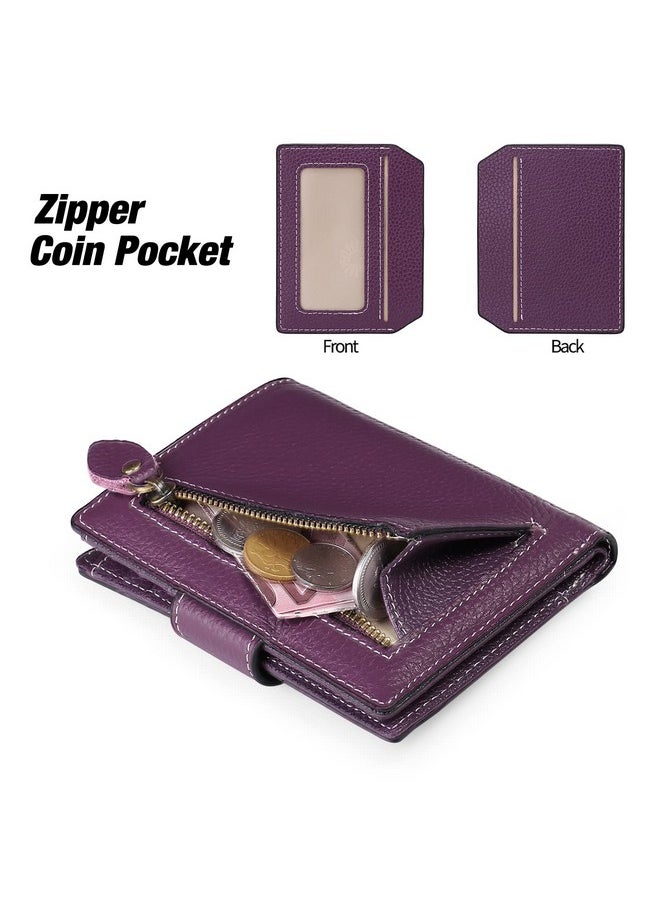 FALAN MULE - Women'S Genuine Leather Rfid Blocking Wallet, Deep Purple, 4.92 X 3.74 X 0.98 In - Image 1