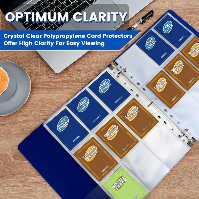 Fabmaker 36pack Trading Card Sleeve, Holds 648 Cards, 9 Pocket Card Sleeves Binder Sheets for 3 Ring Binder, 11 Holes Trading Card Binder Sleeves, Baseball, Game, Business Cards - Image 4