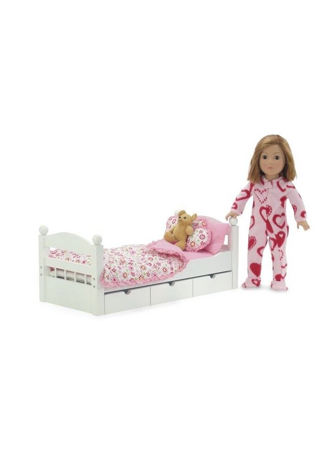 Emily Rose 18 Inch Doll Accessories ; 18 In Doll 5 Pc Spring Bedding Gift Set Reversible Floral Print ; Fits Most 14 18" Doll Beds Cribs & Cradles - Image 4