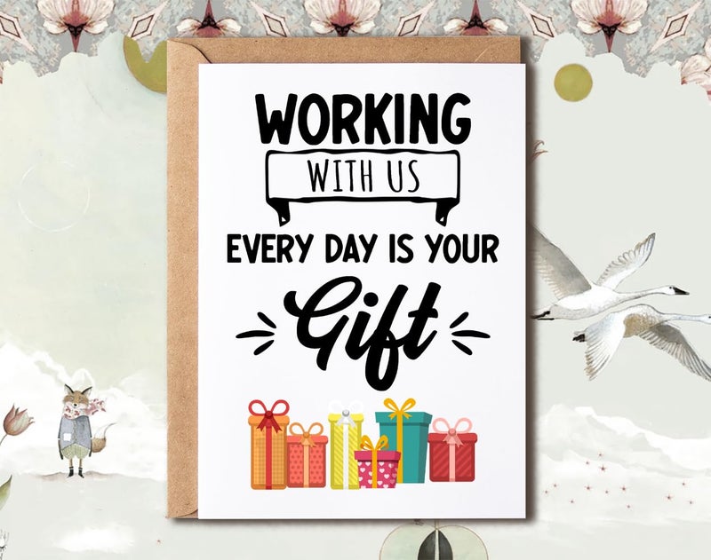 NTVShop Funny Birthday Card - Cute Coworker Birthday Card - Funny Office Card - Anniversary Card For Friend Coworker Boss - Image 3