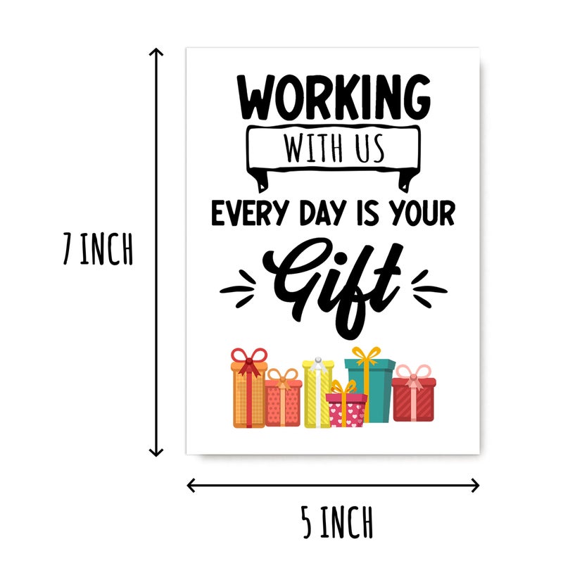 NTVShop Funny Birthday Card - Cute Coworker Birthday Card - Funny Office Card - Anniversary Card For Friend Coworker Boss - Image 2