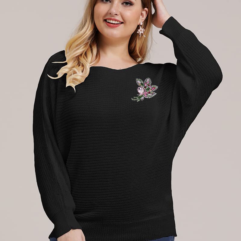 YOQUCOL Big Large Brooch Pin Austrian Crystal Leaf Shape Bouquet Rhinestone Scarf Decoration Wreath Cloth Brooches Pins For Women - Image 3