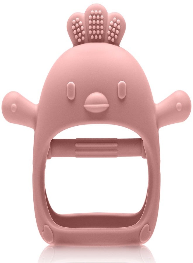 TOHIBEE Baby Teething Toys for 0-6 6-12 Months, Never Drop Infant Teether Teething Mitten Toys for 0 3 6 9 12 Months, Newborn Soothing Teething Toy Gifts for 1 One Year Old Baby Boys Girls (Pink) - Image 1