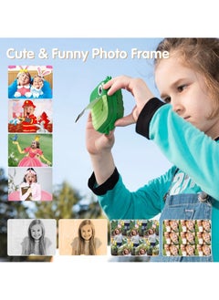 XiuWoo Instant Camera for Children Mini Thermal Printing Camera 32 TF Card Display 2.4 inch 1080P HD Video Photo 48MP Dual Camera 2 rolls included Green Dino  - Image 5