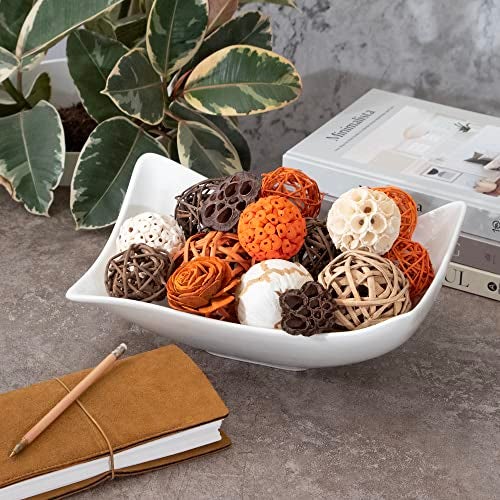 ANDALUCA Large Decorative Vase Filler Bag with Orbs, Balls (Sunset Orange) - Image 2