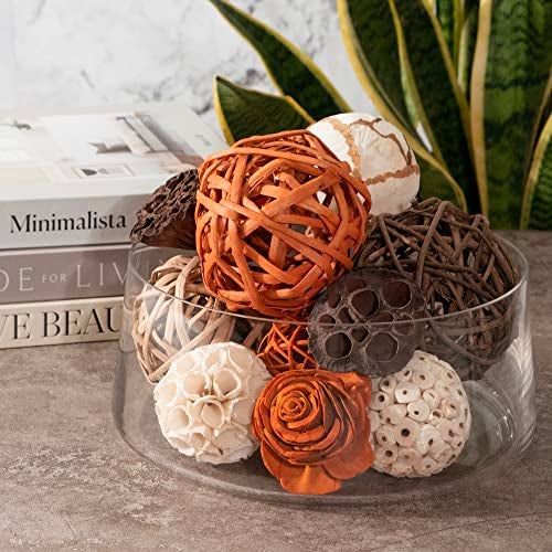 ANDALUCA Large Decorative Vase Filler Bag with Orbs, Balls (Sunset Orange) - Image 3