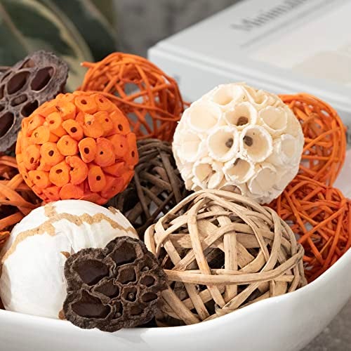 ANDALUCA Large Decorative Vase Filler Bag with Orbs, Balls (Sunset Orange) - Image 4