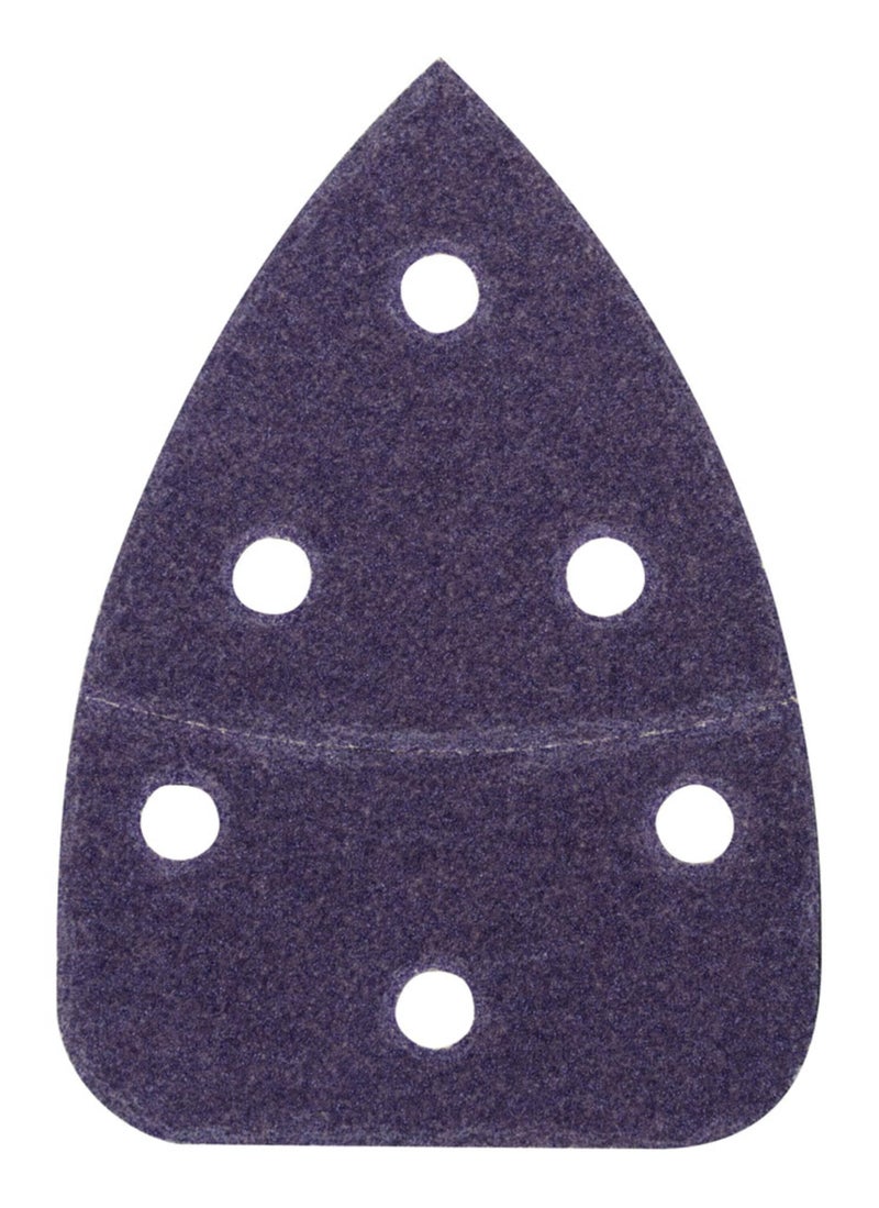 3M Ultra Durable Detail Palm Sander Sanding Sheets, 1/4 Sheet, 6 Hole Pattern, 60 grit, 5 Pack, Purple - Image 4