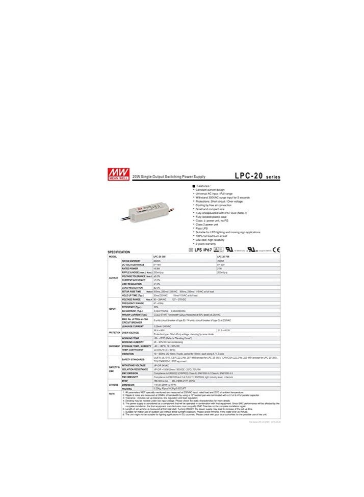 MeanWell LED Driver 16.8W - Image 2