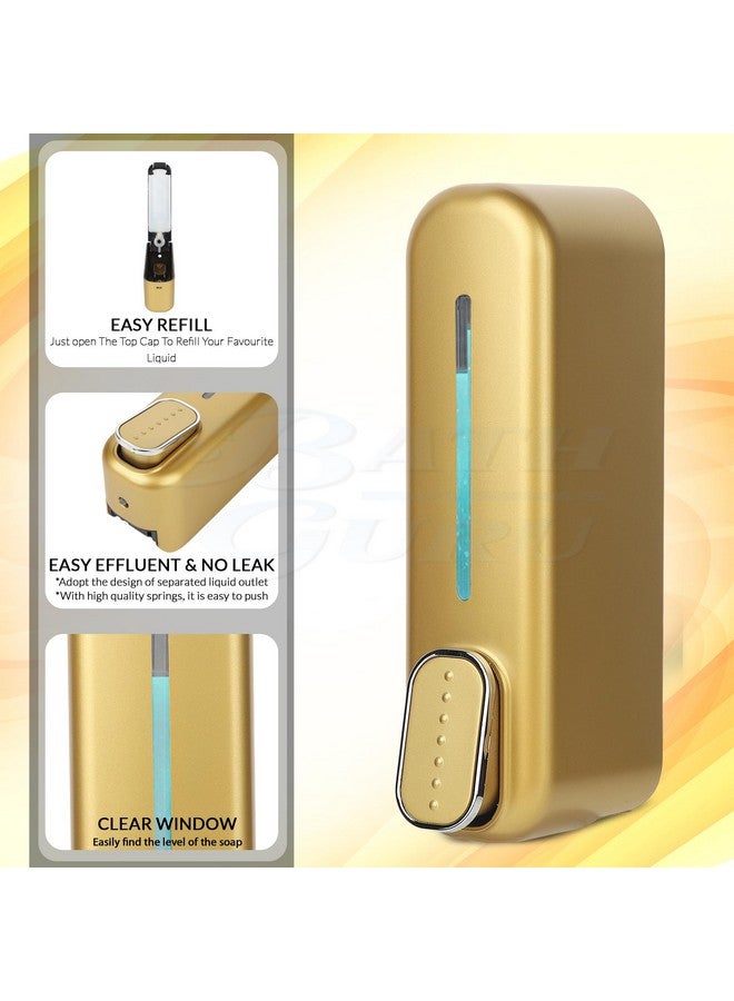 Bath Guru Multipurpose Soap Dispenser Wall Mounted ABS Shampoo Lotion Sanitizer Dispenser for Bathroom (350 Ml, Smart Gold)(Plastic) - Image 5