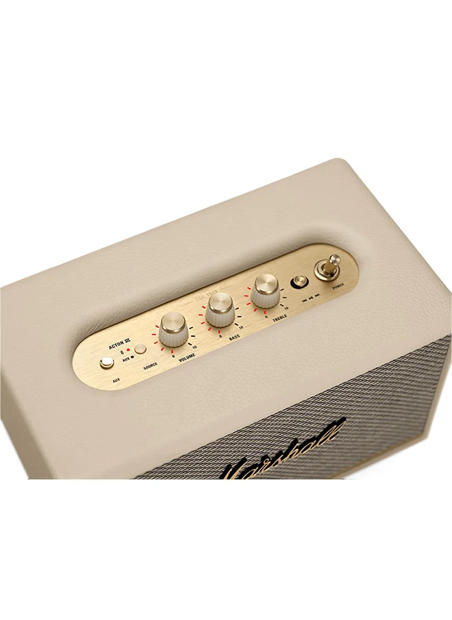 مارشال Acton III 60W Premium Home Wireless Speaker with Bluetooth 5.2 and Multiple Inputs - Enjoy signature Marshall sound | Cream