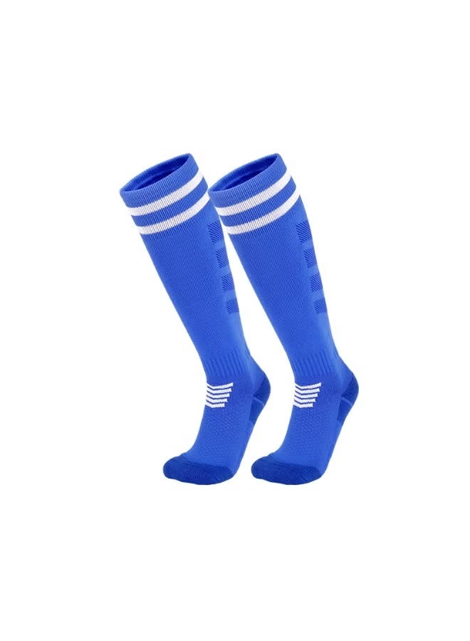 EFUMKE Blue professional premium soccer socks, non-slip over-the-knee socks with non-slip pads, suitable for soccer, basketball and other sports. (Adult size: 44cm high, 21cm wide) - Image 1