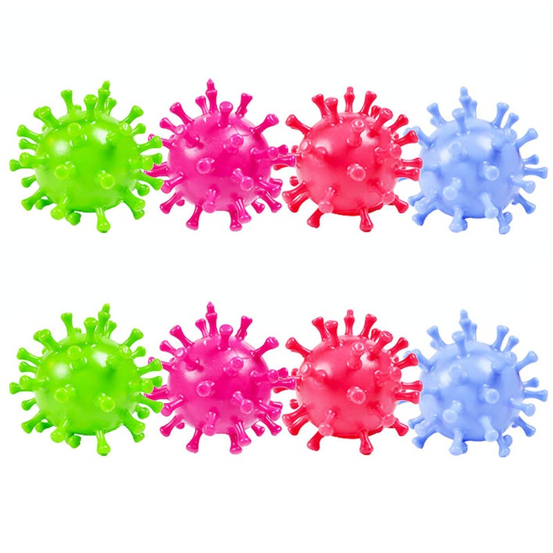 Carykon 8 PCS Strange New Vent Toy Virus Ball TPR Decompression Vent Beads Hand Pinched Ball - Image 2