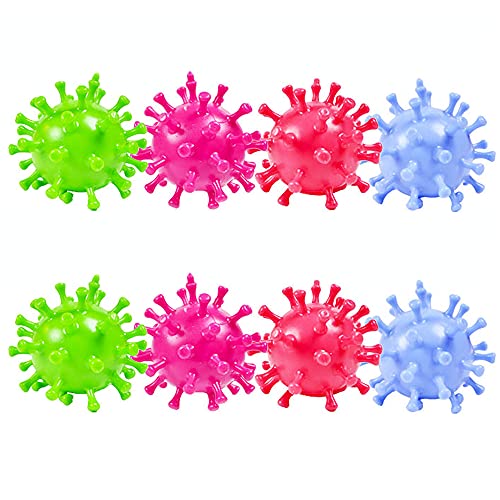 Carykon 8 PCS Strange New Vent Toy Virus Ball TPR Decompression Vent Beads Hand Pinched Ball - Image 1